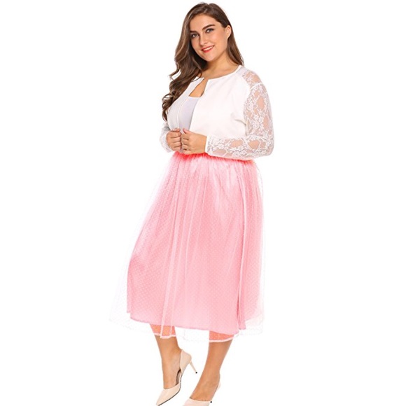 Plus Size Layered Tulle A Line Puffy Skirt - Picture 5 of 5